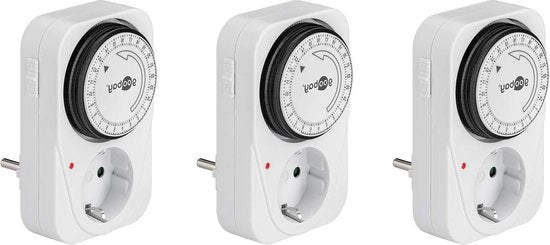 Timer analogico per interruttore 3500 W con manovella meccanica timer a intervalli di 15 minuti - set di 3 timer a tempo programmabile