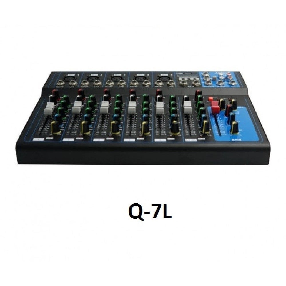 Trade Shop - Console Missaggio Mixer Professionale 7 Channel Mixing Serie Usb Bluetooth Q-7l -