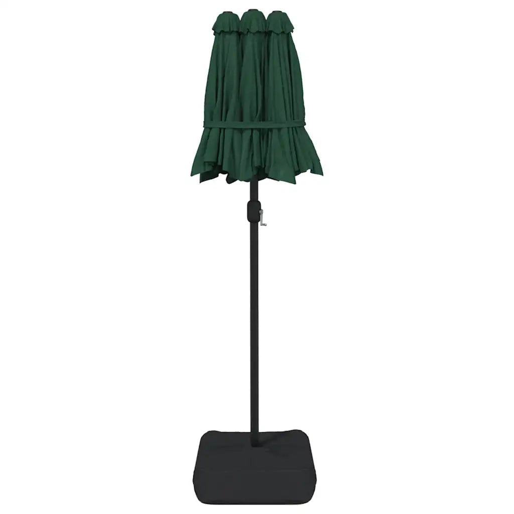 Ombrellone a Doppia Testa con LED Verde 316x145 cm 362970