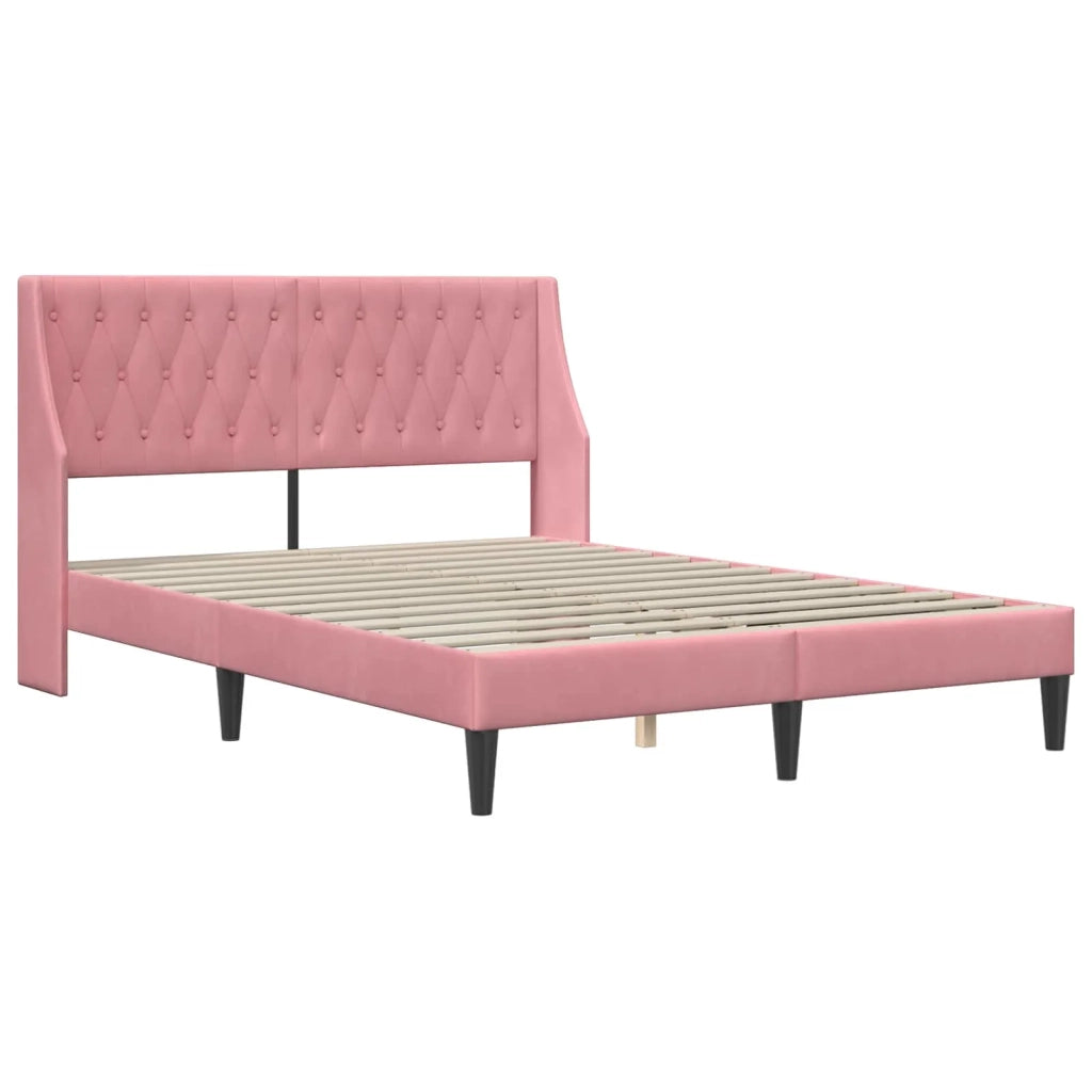 Struttura letto con materasso Rosa 180 x 200 cm Velluto 3414816