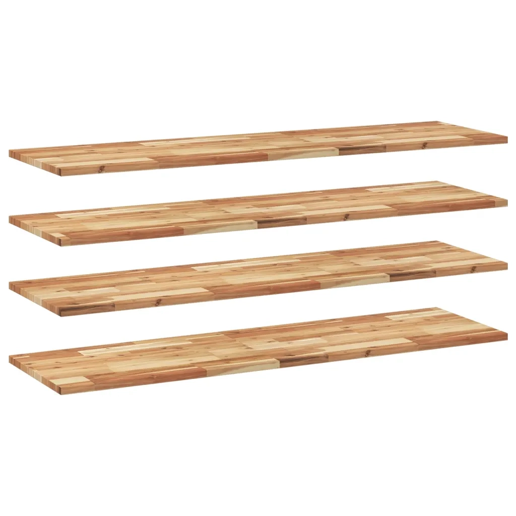 Mensole da Parete 4 pz 120x40x2 cm Legno Acacia Rifinito a Olio 3279566