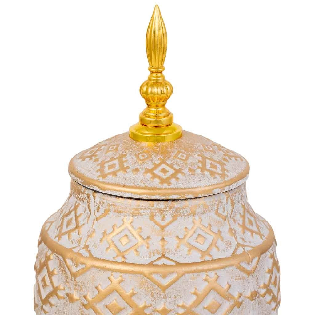 Vaso in ceramica color oro, d15x34h cm