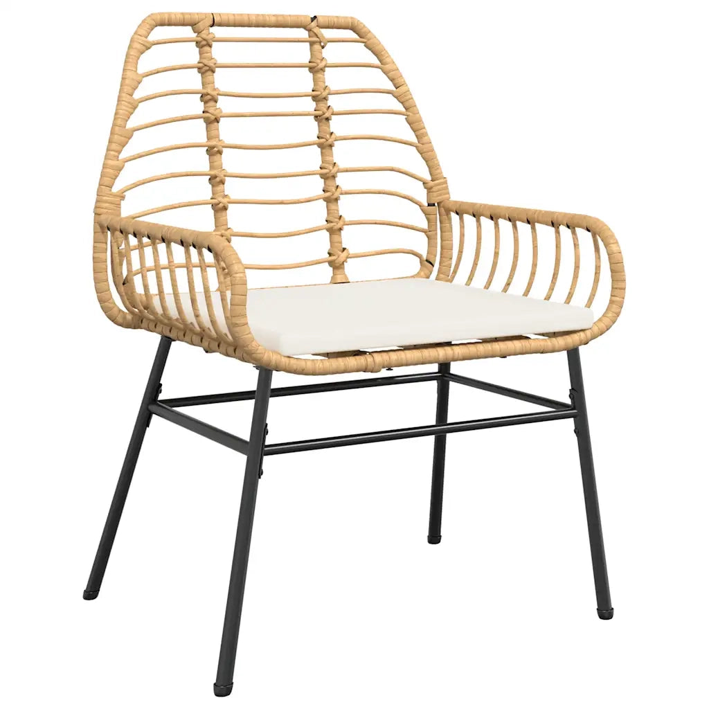 Set da Pranzo da Giardino 5pz con Cuscini Polyrattan Vetro 3334557