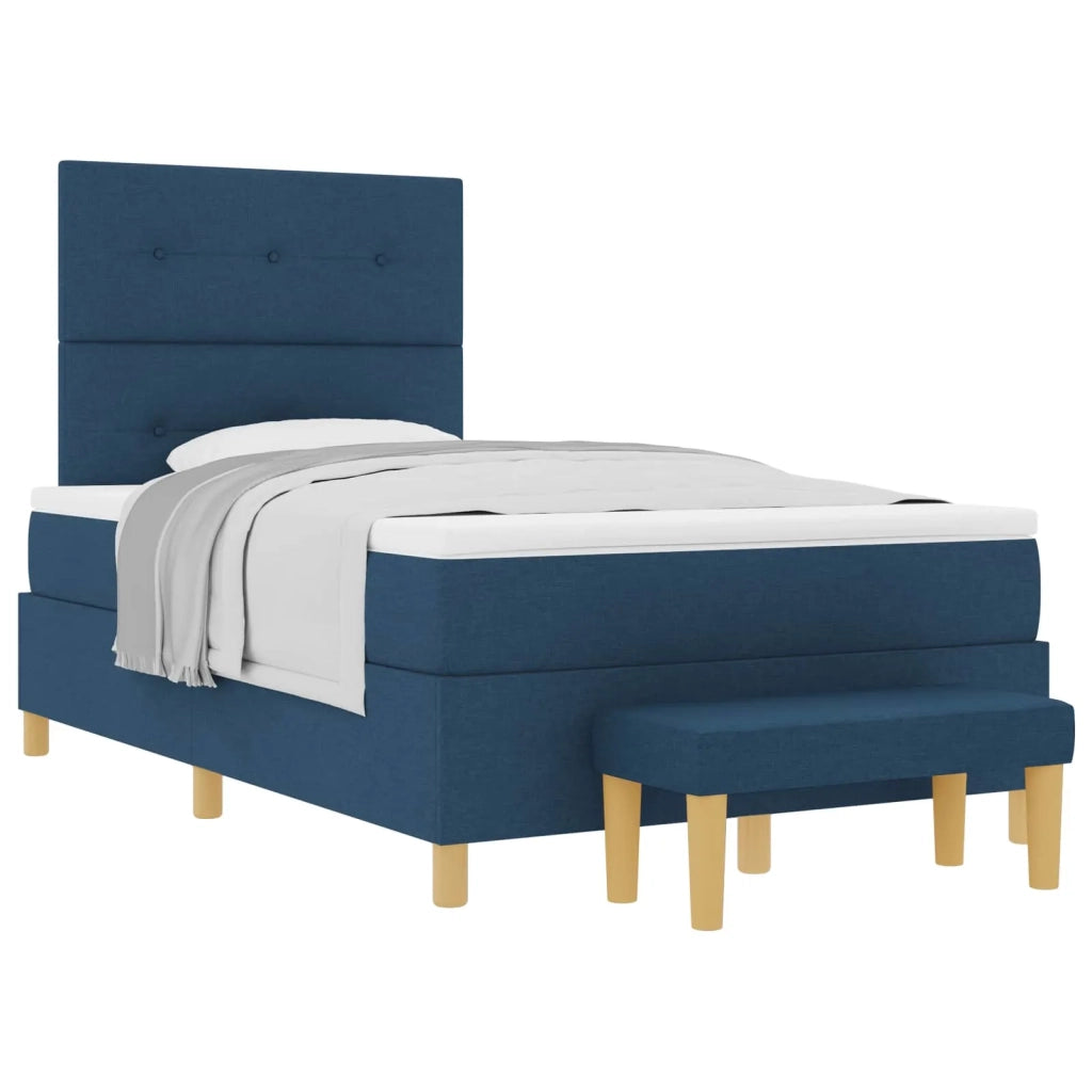 Letto a molle con testiera Blu 190 x 120 cm Tessuto 3344288