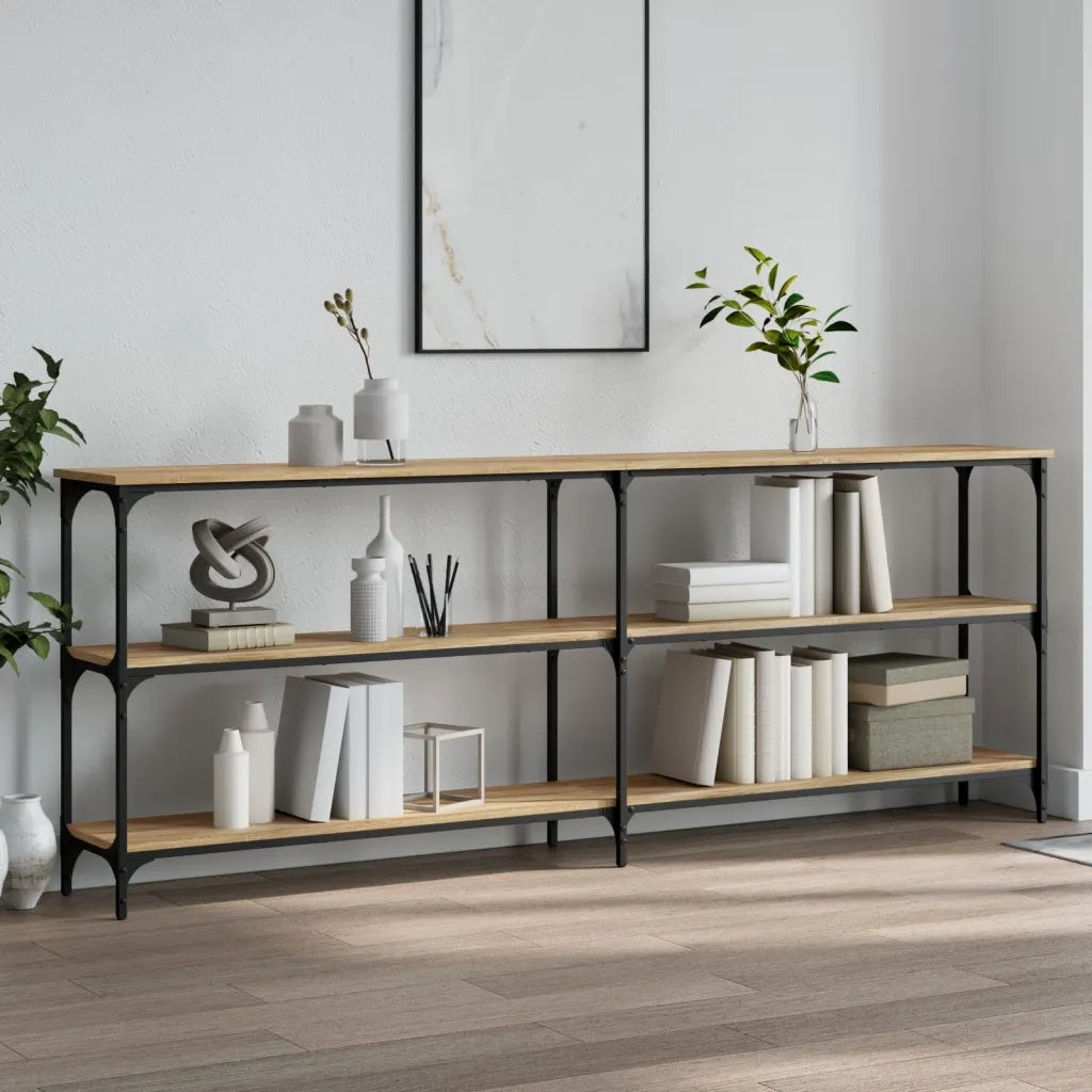 Tavolo Consolle Rovere Sonoma 200x29x75 cm Legno Agglomerato 834111