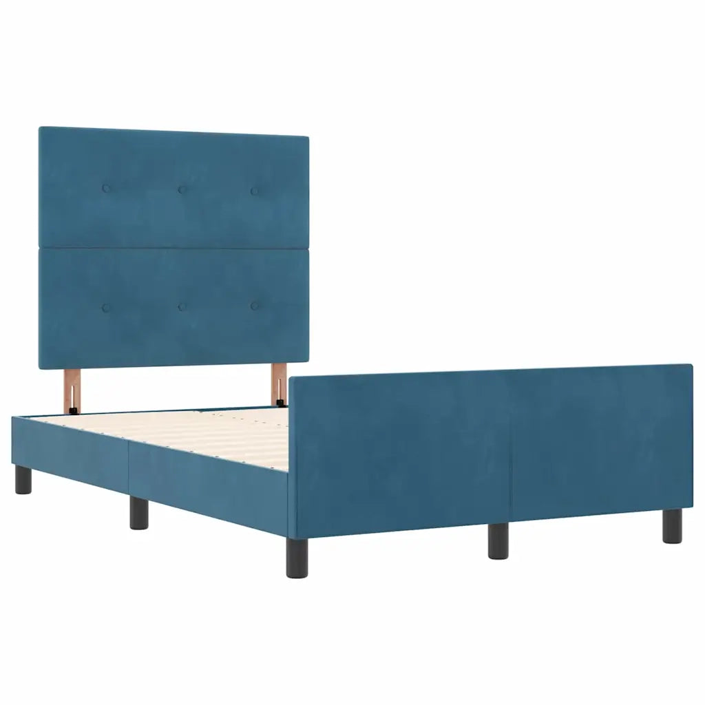 Letto a molle con testiera Blu Scuro 120 x 190 cm Velluto 3344931