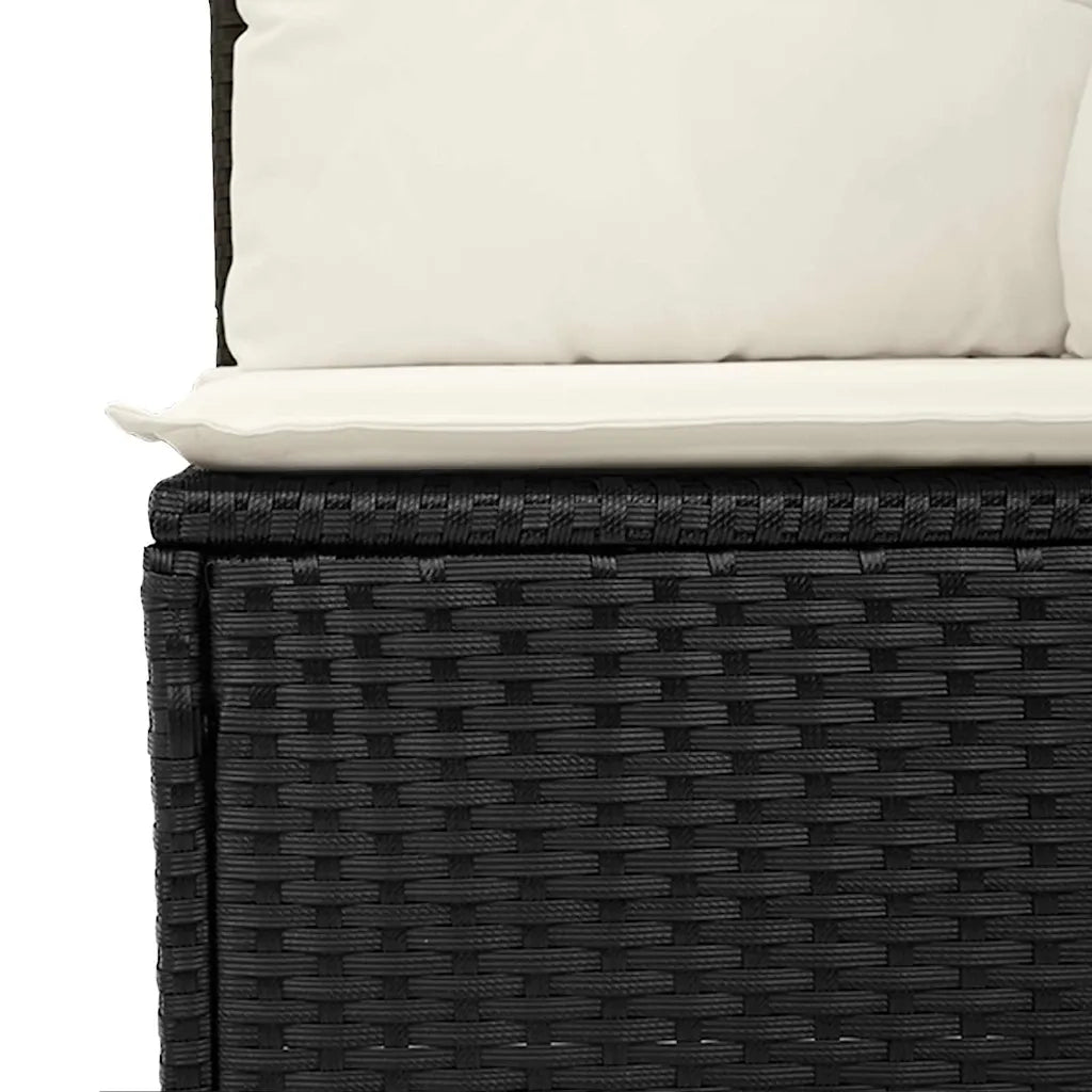 Set Divano da Giardino 17 pcs Nero e Crema polyrattan 3363620