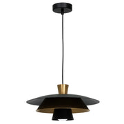 Lampada a sospensione Plato nero oro E27 Ø34 Luminex