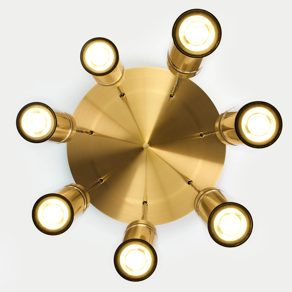 Lampada sospesa moderna tonda Ø37 oro 7xGU10 ALAS Jupiter