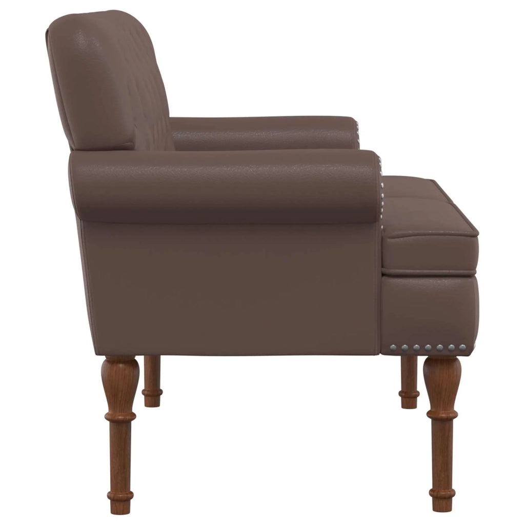 Loveseat con bottoni imbottiti Marrone 120 x 65 x 77 cm 42041858