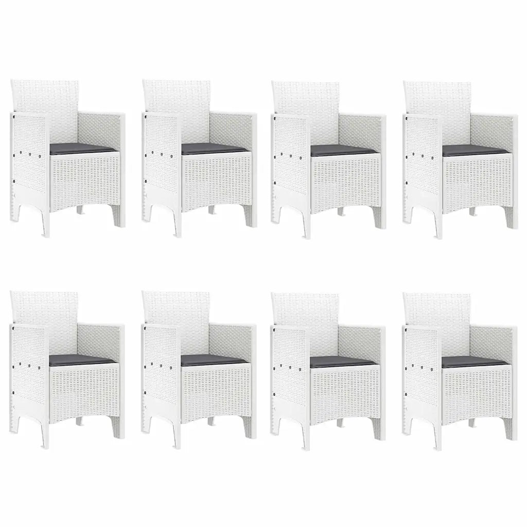 Set da Pranzo per Giardino 9 pcs Grigio chiaro Polipropilene