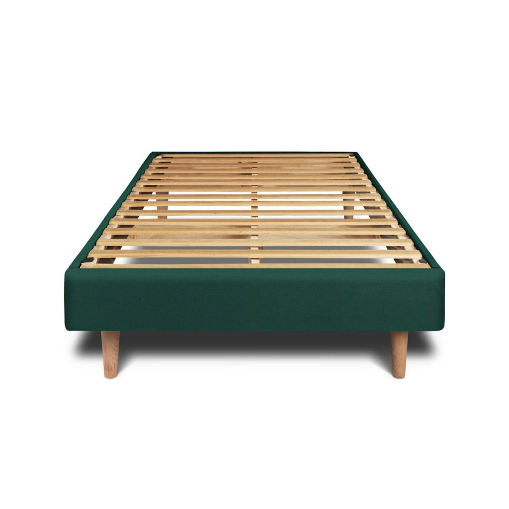 Letto 90x200 cm con testata imbottita - Tessuto velluto