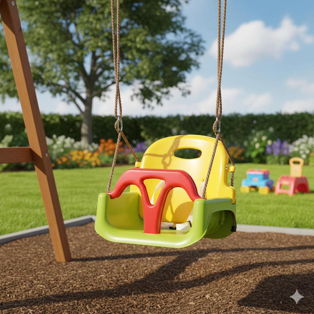 Altalena per Bambini 9-36 Mesi 42x33x120-180 cm in PP e PE con Corda
