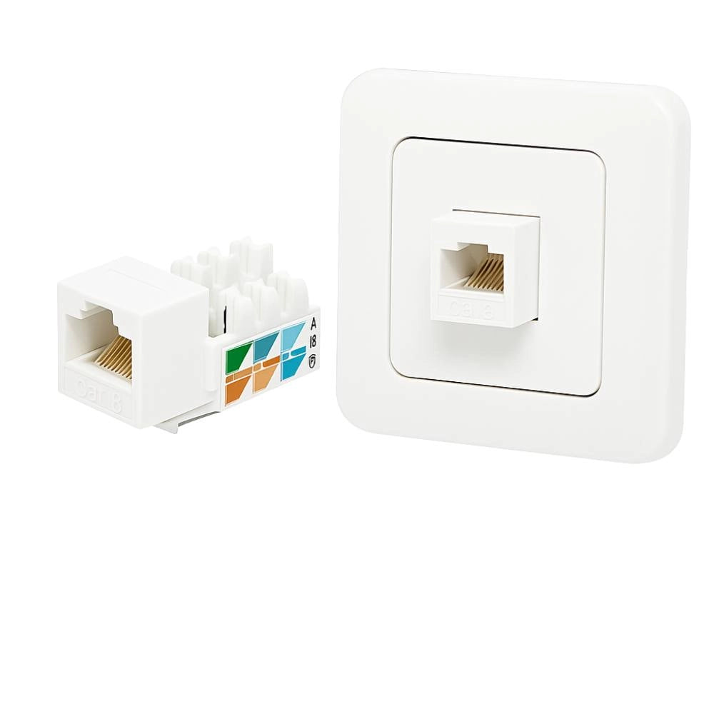 Frutto keystone rj45 utp cat6 bianco per reti ethernet
