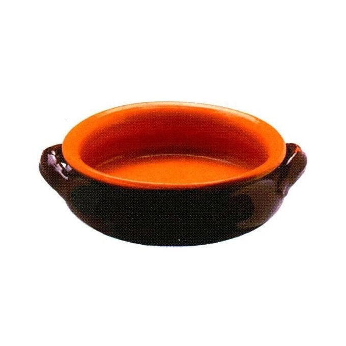 COLI Tegame in Terracotta con Rivestimento Ceramico 2 Manici Basso 40 cm Colore Marrone