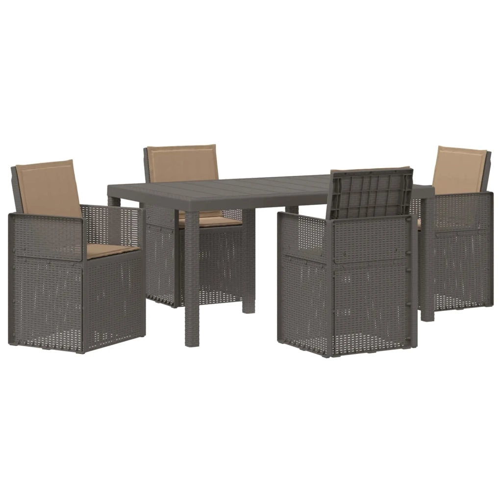 Set da Pranzo per Giardino 5 pcs Grigio chiaro e Tortora PP 3430069