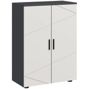 Mobile Bagno con Ante e Ripiani ¨C Zephmum ¨C Grigio 60x30x82