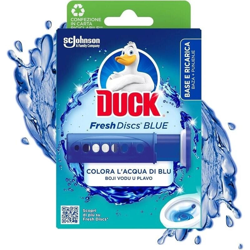 DUCK FRESH DISCS BLUE BASE PER DISCHI GEL IGIENIZZANTI WC 1 APPLICATORE E 6 DISCHETTI