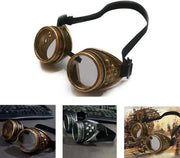 Lasbril metallico da alta protezione stile steampunk gotico.