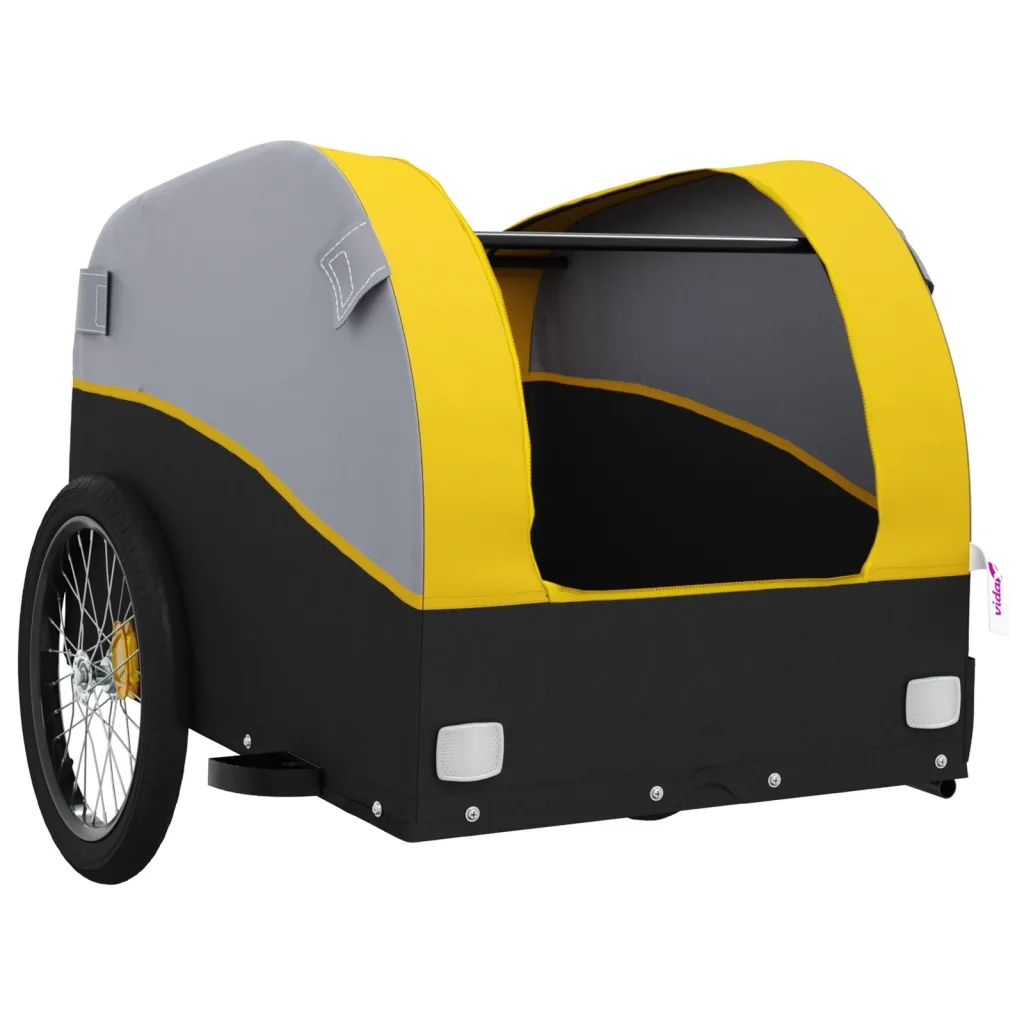 Rimorchio da Bici Nero e Giallo 30 kg in Ferro CFW9125492