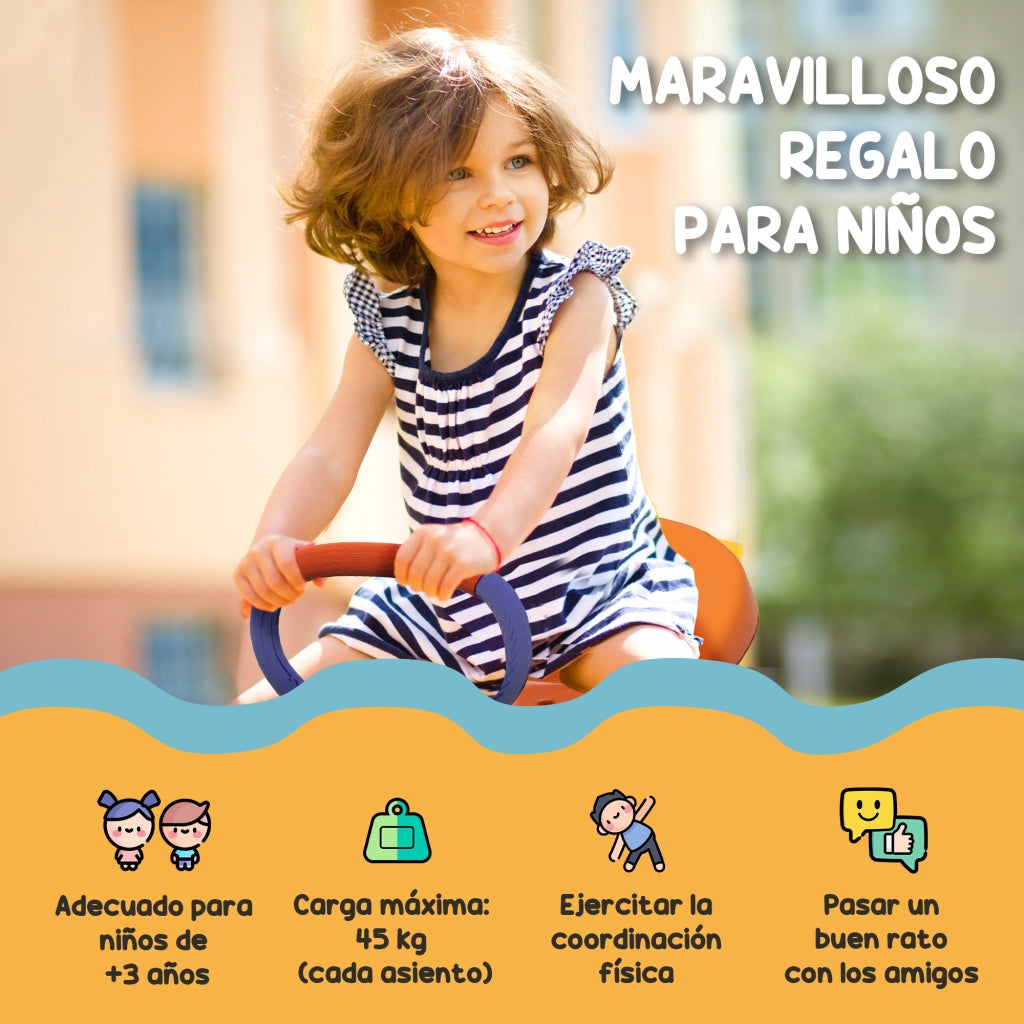 Dondolo per Bambini Regolabile con Base in Acciaio ¨C Minimal ¨C Multicolore