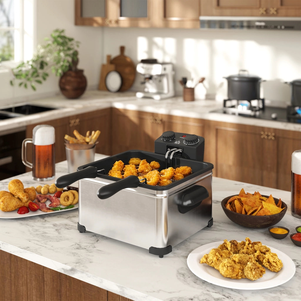 Friggitrice 5L con Controllo Temperatura e Timer ¨C Xylo ¨C 2000W Cestello Rimovibile Finestra Visione