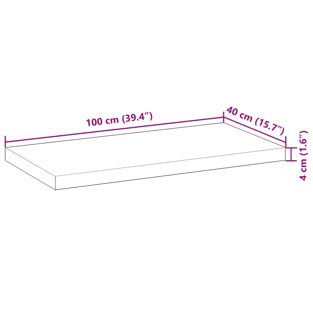Mensole da Parete 2 pz 100x40x4 cm Legno Acacia Non Trattato 3279480