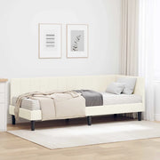 Struttura Letto Angolare con Materasso 2 pcs Crema Velluto 3393885