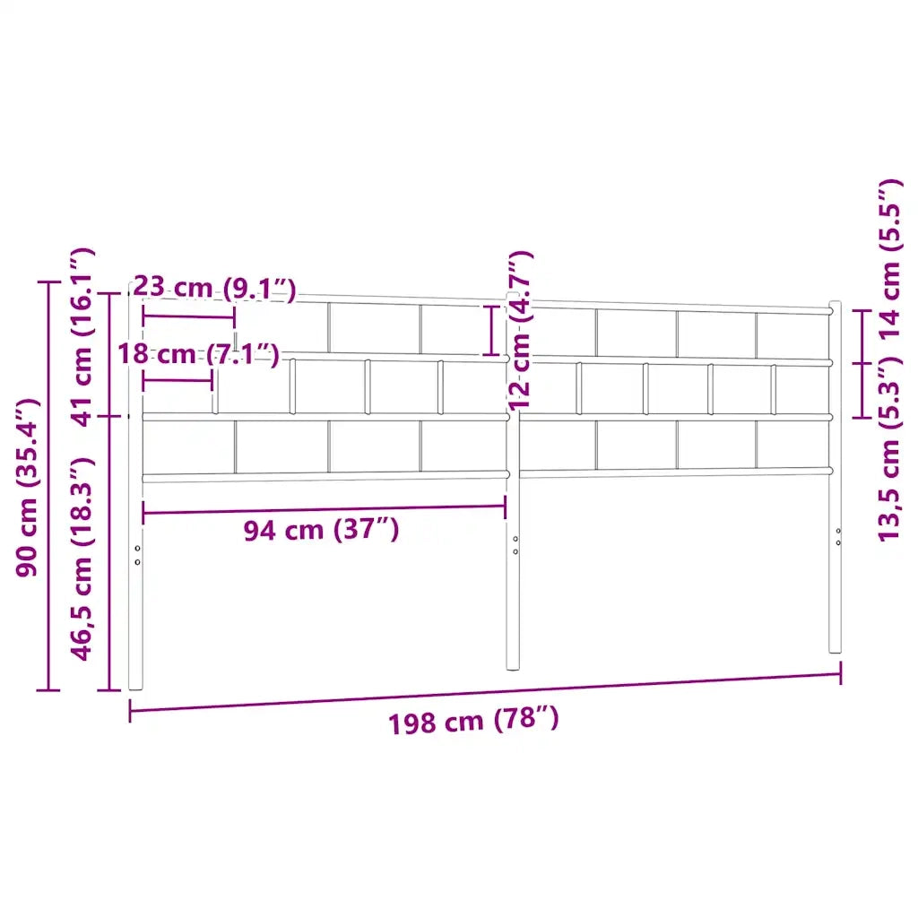 Testiera di Ricambio in Metallo Nero 193 cm 355696