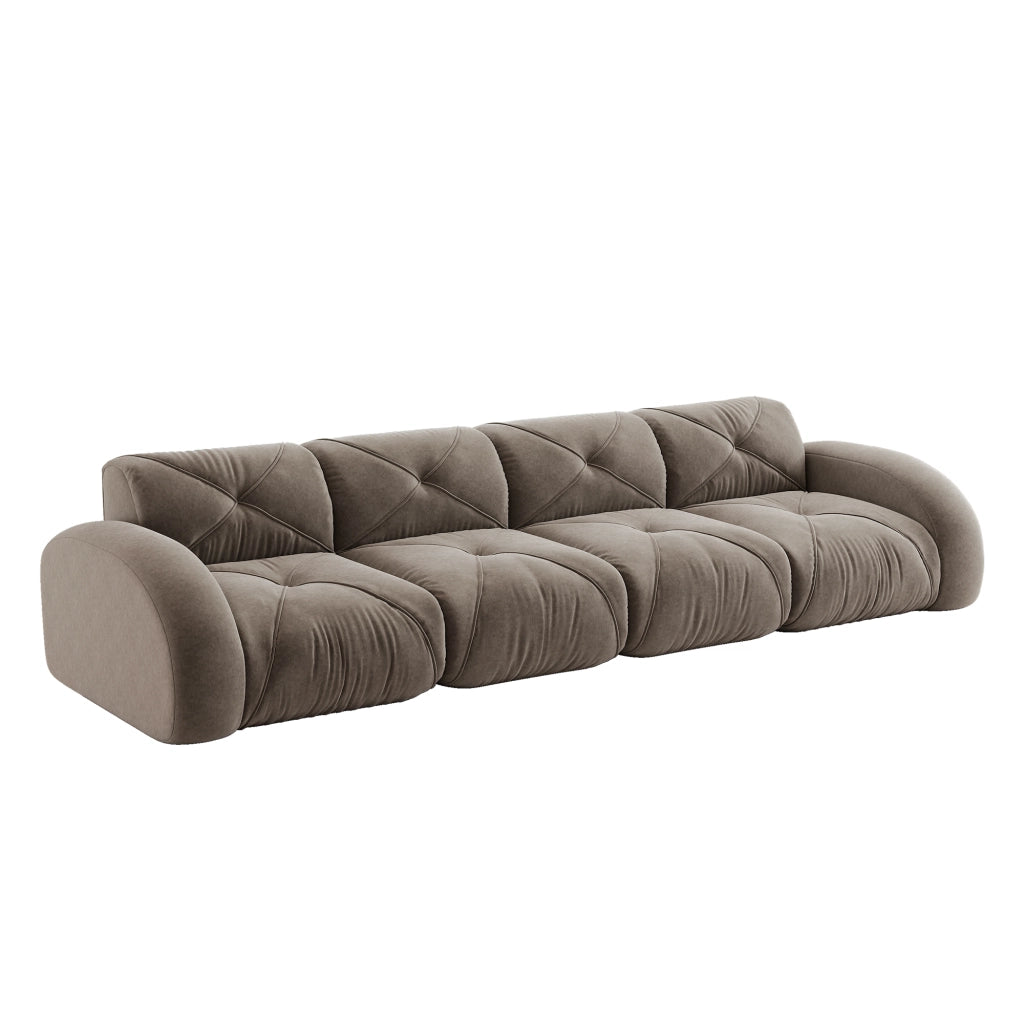 Sofa modulare extra grande senza cornice - Zephmum- Tessuto chenille comodo, design antiscivolo, marrone