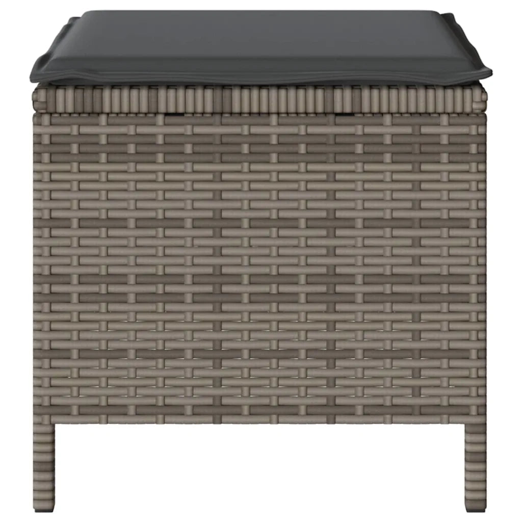Set da Pranzo per Giardino Grigio polyrattan 42007915