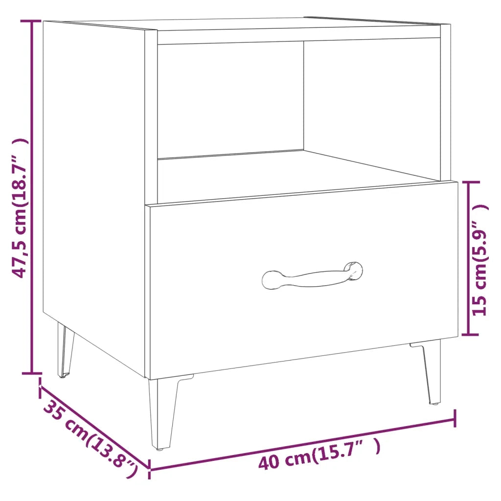 Comodino Bianco in Legno Multistrato 812024