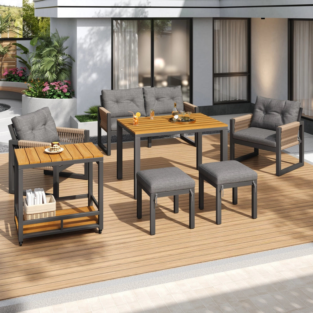 Set Divano da Giardino ¨C MINIMAL ¨C Metallo, Cuscini, Tavolo