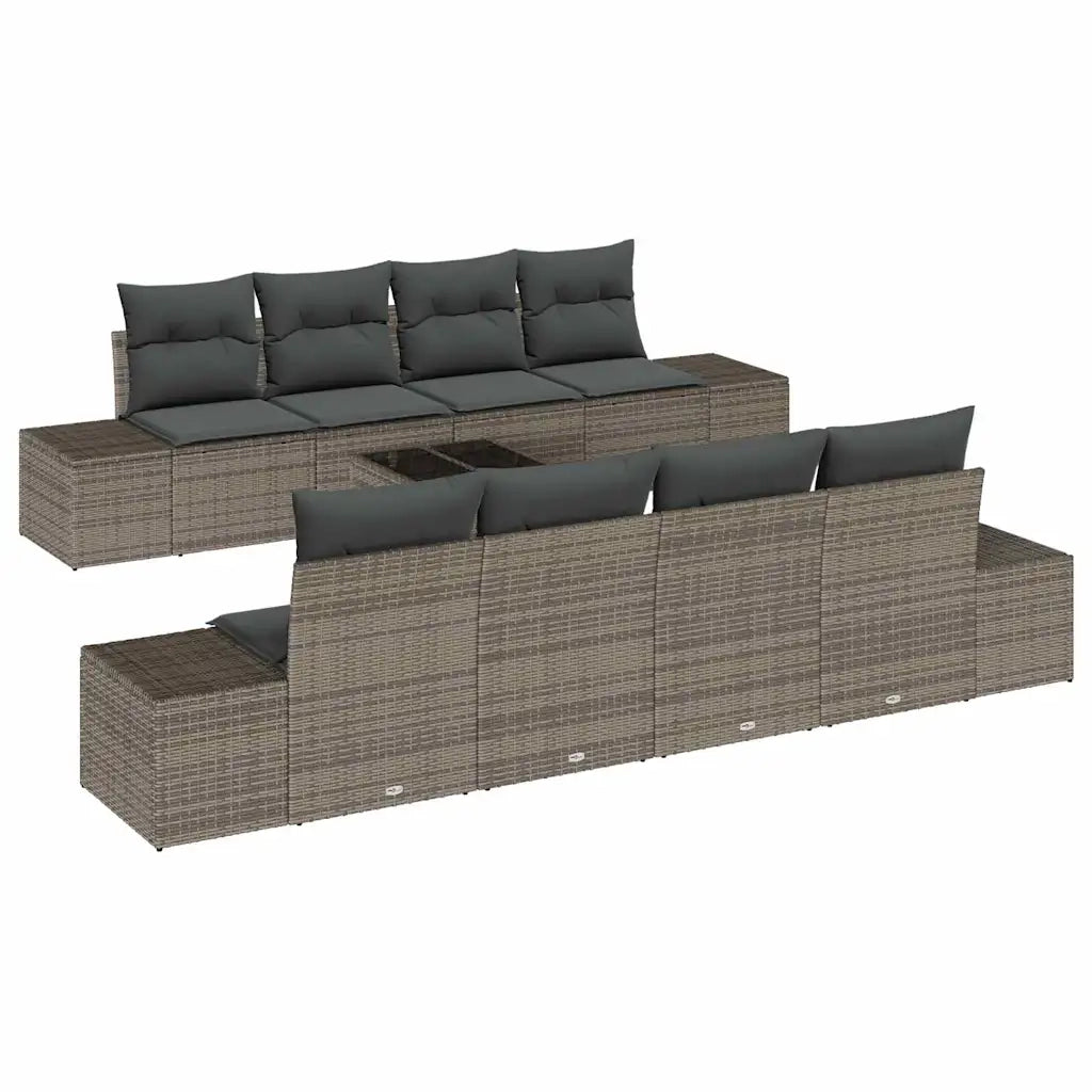 Set Divano da Giardino con cuscino 7 pcs Grigio polyrattan 3346989
