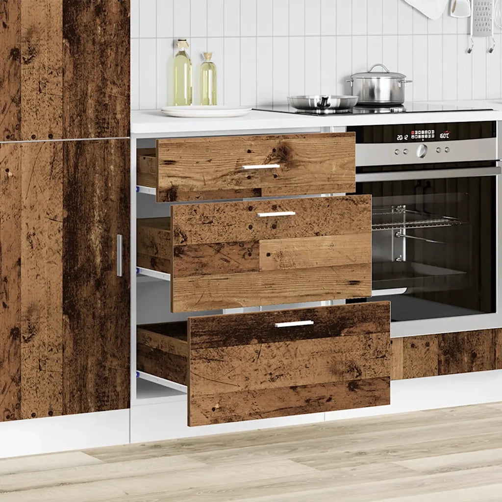 Pensile da cucina | Base da Cucina ¡°Lyon¡± Legno Vecchio in Legno Multistrato