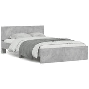 Giroletto con Testiera e LED Grigio Cemento 135x190 cm 3207633