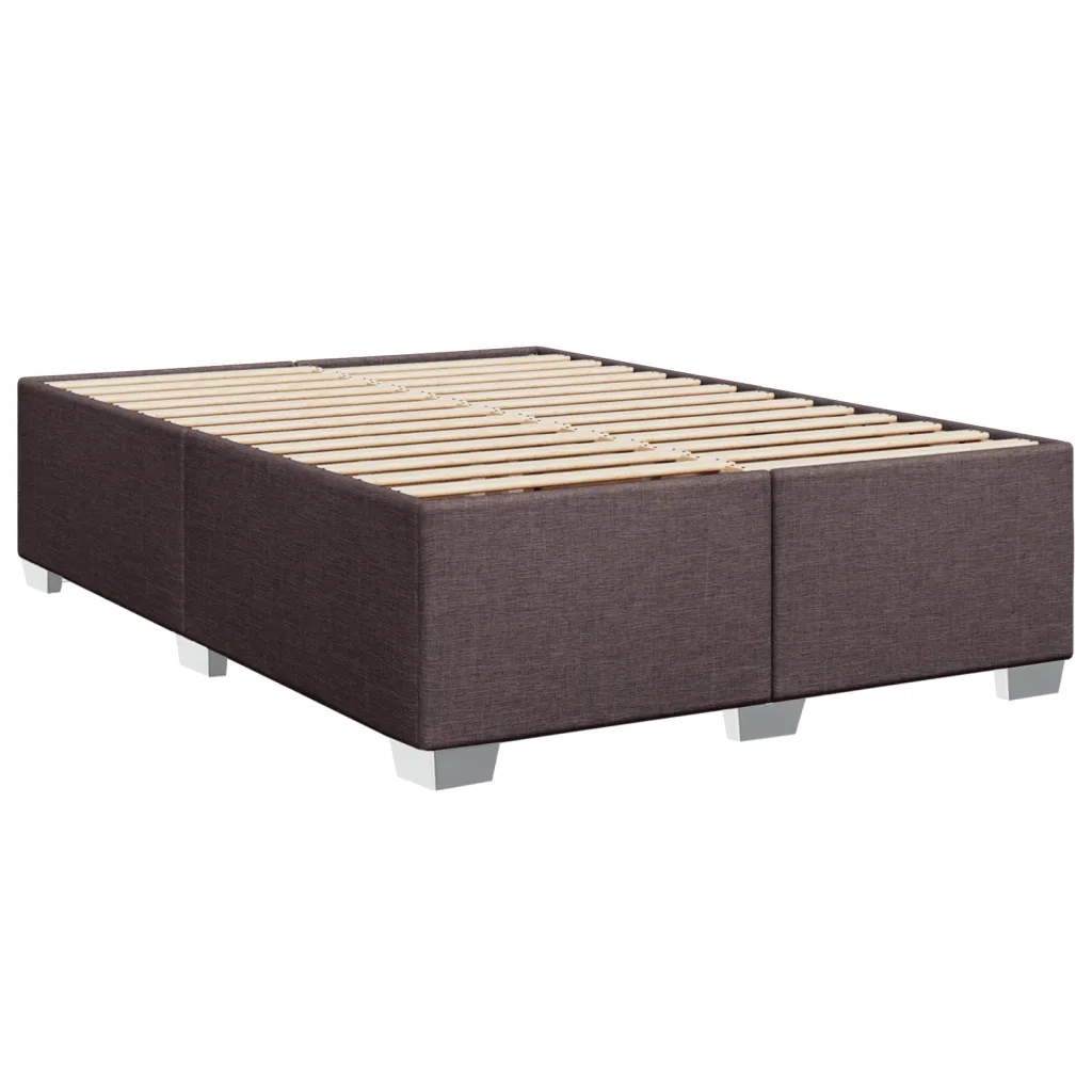 Giroletto a Molle con Materasso Marrone Scuro 160x200cm Tessuto 3290535