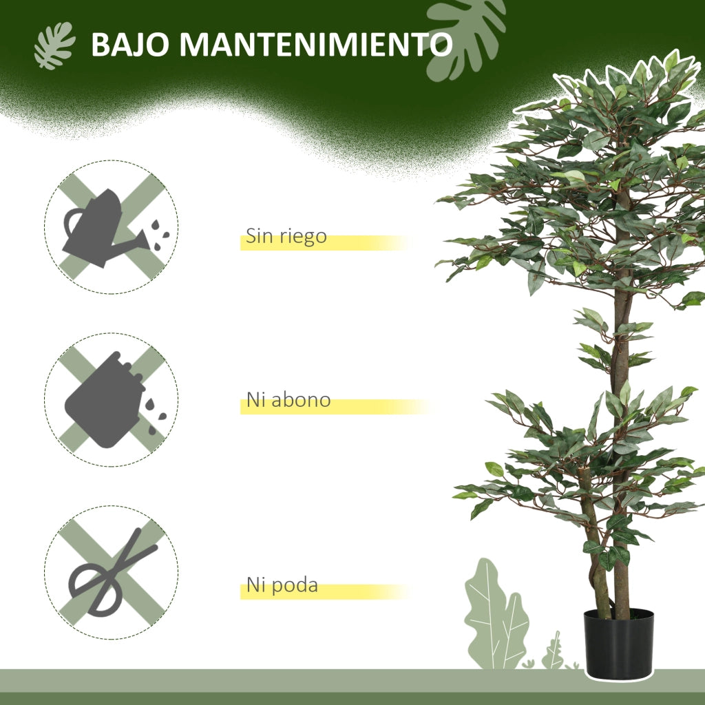 Ficus Artificiale con Muschio e Vaso ¨C Minimal ¨C Verde, 150 cm