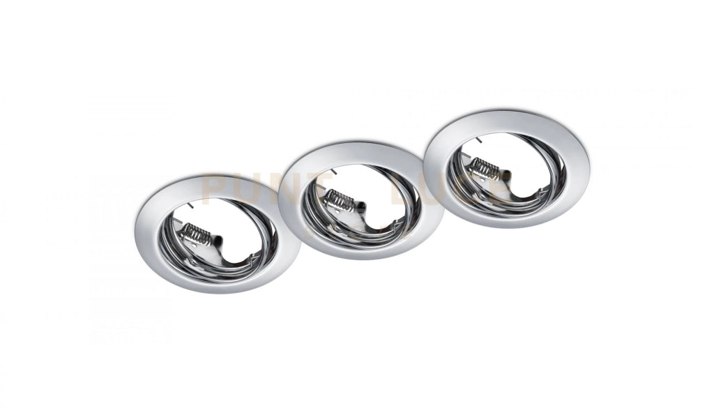 JURA KIT 3 FARETTI DA INCASSO ROTONDI ORIENTABILI CROMATI D. 8,3CM ATTACCO GU10