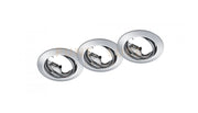 JURA KIT 3 FARETTI DA INCASSO ROTONDI ORIENTABILI CROMATI D. 8,3CM ATTACCO GU10