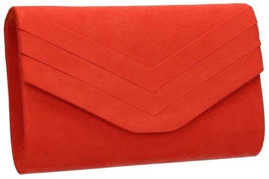 Borsa Clutch Donna Samantha, Arancione Rosso Scuro