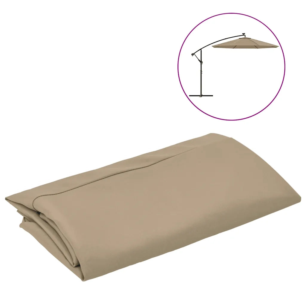 Tessuto di ricambio per ombrellone a sbalzo color talpa 350 cm 313815