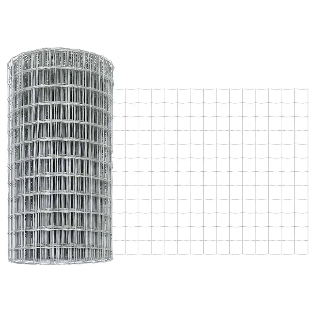 Recinzione da Giardino | Recinzione con Posto Argento 0,8 x 25 m Acciaio e PVC