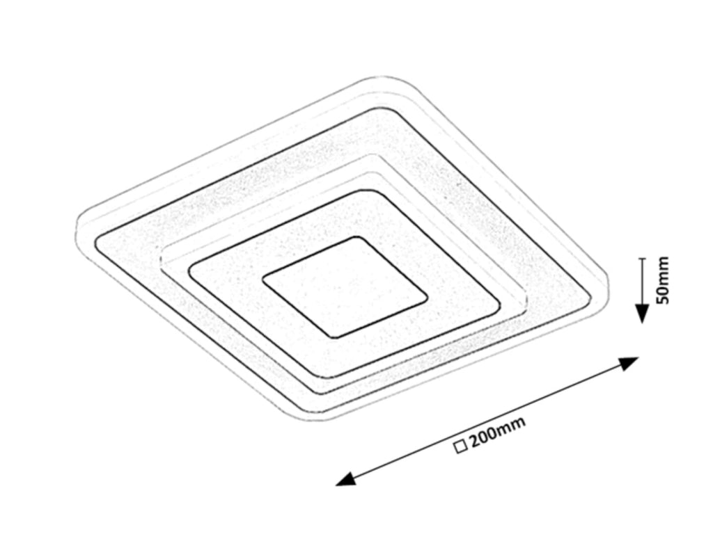 Plafoniera LED quadrata 20cm 12W CCT bianca Rabalux