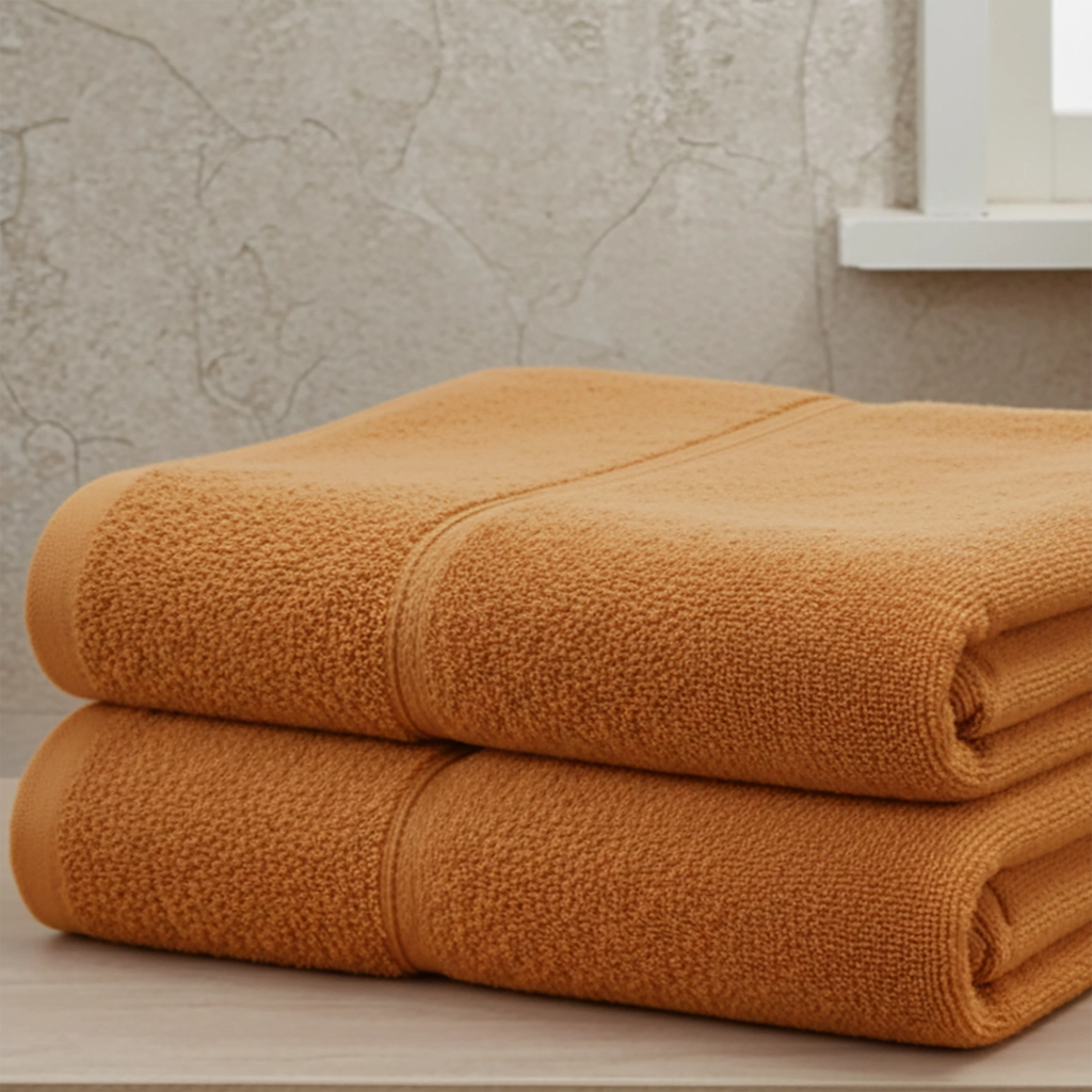Sanonefa, set di Asciugamani 100% Cotone set da 2, Arancione