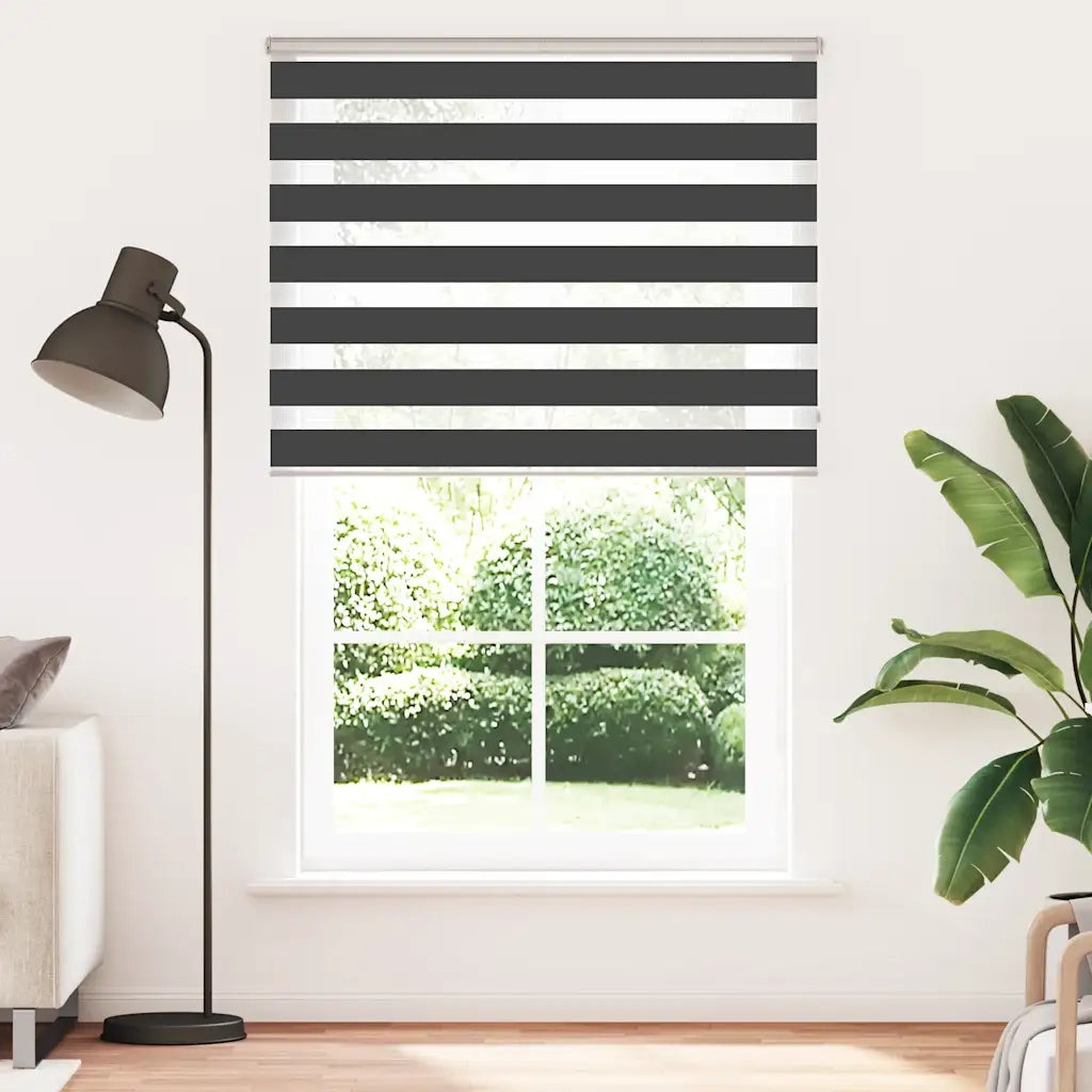 Tenda a rullo | Tenda avvolgibile Zebra Nero Larghezza Tessuto 135,9 cm Poliestere