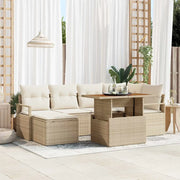 Set Divano da Giardino 7 pcs Beige Poly Rattan 3358472