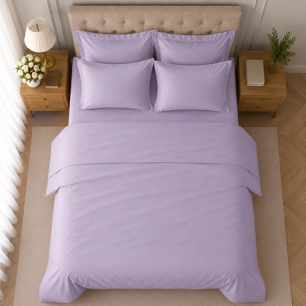 Rotira, set Completo Letto Piazza e Mezza in Cotone, Viola Lilla