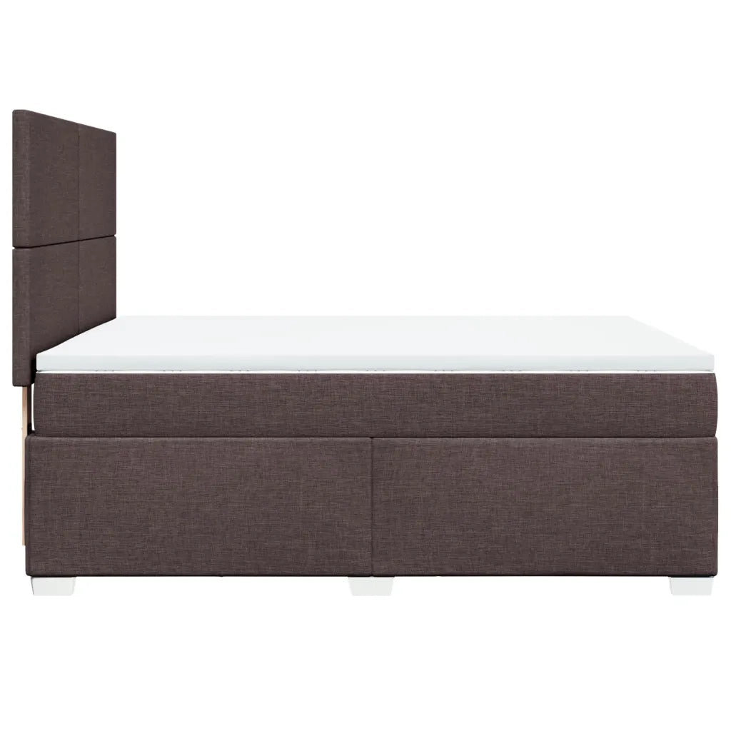 Giroletto a Molle con Materasso Marrone Scuro 160x200cm Tessuto 3290535