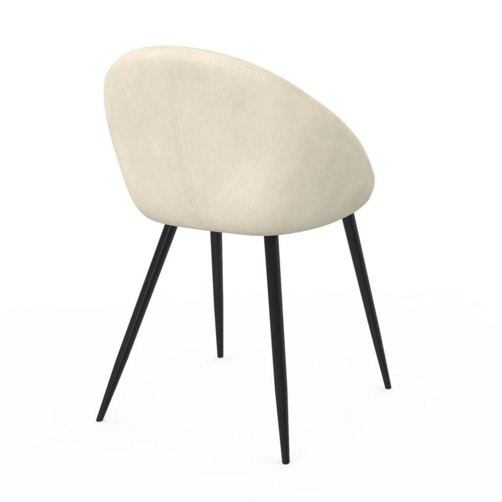 IDMarket - Set di 4 sedie da pranzo in velluto crema NAYA